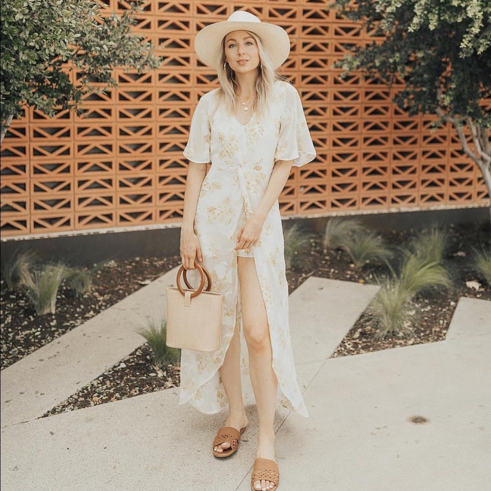 4si3nna white and yellow floral maxi romper